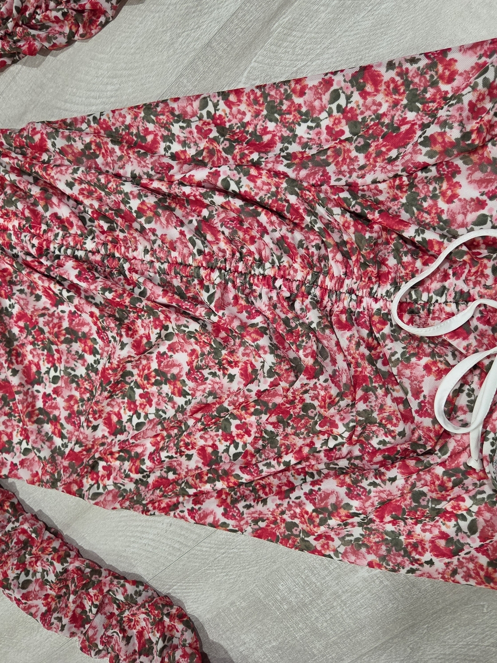 Almost Famous Floral One-Shoulder Ruched Mini Dress - Picture 3 of 6